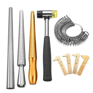 Planet Gates Professional Ring Enlarger Stick Mandrel Handle Hammers Ring Sizer Finger Measuring Stick For DIY Jewelry Making Measuring Tools