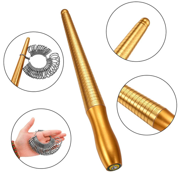 Planet Gates Professional Ring Enlarger Stick Mandrel Handle Hammers Ring Sizer Finger Measuring Stick For DIY Jewelry Making Measuring Tools