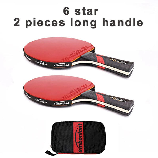 Planet Gates Professional Tennis Table Racket Short Long Handle Carbon Blade Rubber With Double Face Pimples In Ping Pong Rackets With Case
