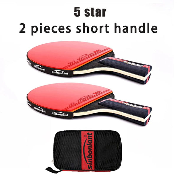 Planet Gates Professional Tennis Table Racket Short Long Handle Carbon Blade Rubber With Double Face Pimples In Ping Pong Rackets With Case