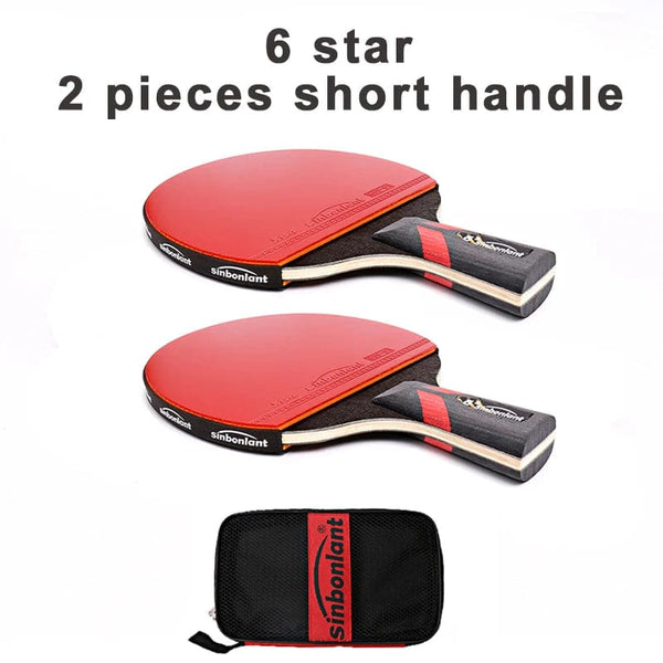 Planet Gates Professional Tennis Table Racket Short Long Handle Carbon Blade Rubber With Double Face Pimples In Ping Pong Rackets With Case