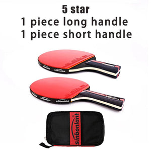 Planet Gates Professional Tennis Table Racket Short Long Handle Carbon Blade Rubber With Double Face Pimples In Ping Pong Rackets With Case