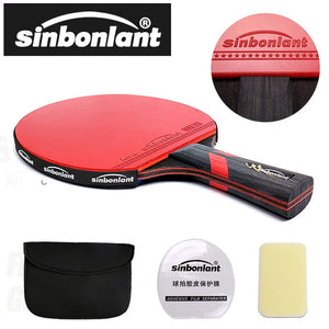 Planet Gates Professional Tennis Table Racket Short Long Handle Carbon Blade Rubber With Double Face Pimples In Ping Pong Rackets With Case