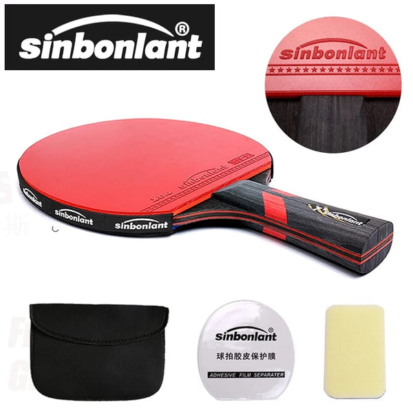 Planet Gates Professional Tennis Table Racket Short Long Handle Carbon Blade Rubber With Double Face Pimples In Ping Pong Rackets With Case