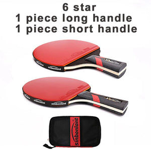 Planet Gates Professional Tennis Table Racket Short Long Handle Carbon Blade Rubber With Double Face Pimples In Ping Pong Rackets With Case