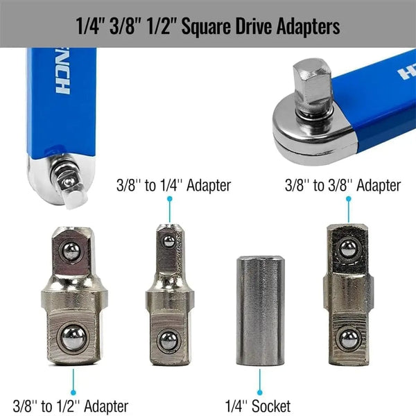 Planet Gates Professional Zero Offset Extension Wrench 2024 Tight Space Extension Tool 1/2 in. 1/4 in. 3/8 in. Auto Repair Tool Home Tool Set