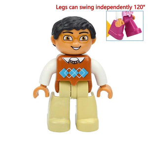 Planet Gates Professor Figures Dolls Big Size Building Blocks Family Action Workers Doctor Police Farmer Compatible Large Bricks Duploes Kid Toys