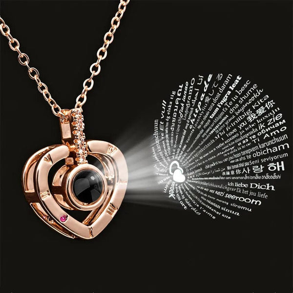 Planet Gates Projection Necklace 100 Languages I Love You Pendant Necklaces For Lover Girlfriend 2022 Creative Couple Romantic Jewelry Gifts