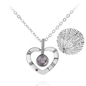 Planet Gates Projection Necklace 100 Languages I Love You Pendant Necklaces For Lover Girlfriend 2022 Creative Couple Romantic Jewelry Gifts