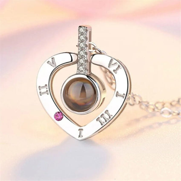 Planet Gates Projection Necklace 100 Languages I Love You Pendant Necklaces For Lover Girlfriend 2022 Creative Couple Romantic Jewelry Gifts