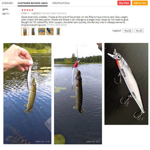 Planet Gates Proleurre Fishing Lures 11cm 13.8g Sinking Minnow Wobblers Plastic Artificial Baits With Hook for Bass Pike Carp Swimbait Tackle