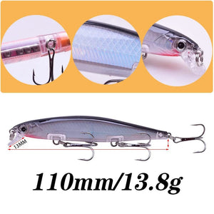 Planet Gates Proleurre Fishing Lures 11cm 13.8g Sinking Minnow Wobblers Plastic Artificial Baits With Hook for Bass Pike Carp Swimbait Tackle