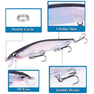 Planet Gates Proleurre Fishing Lures 11cm 13.8g Sinking Minnow Wobblers Plastic Artificial Baits With Hook for Bass Pike Carp Swimbait Tackle