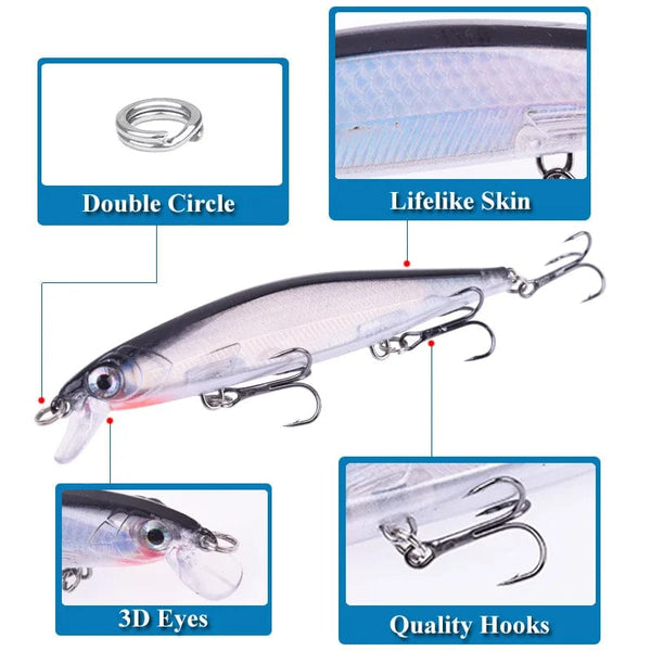 Planet Gates Proleurre Fishing Lures 11cm 13.8g Sinking Minnow Wobblers Plastic Artificial Baits With Hook for Bass Pike Carp Swimbait Tackle