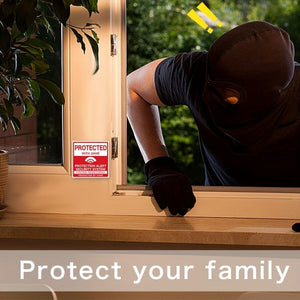 Planet Gates Protected 4pcs/set Home Security Alarm Window Stickers For Windows & Doors Warning Window Decal For Living Room Office Home Decor