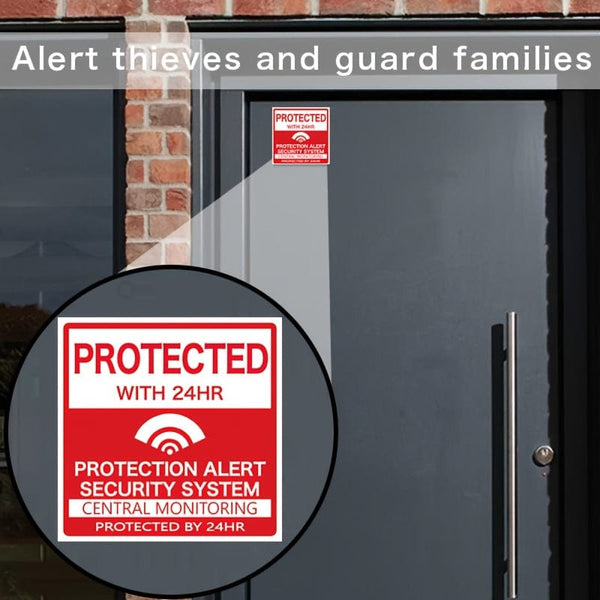 Planet Gates Protected 4pcs/set Home Security Alarm Window Stickers For Windows & Doors Warning Window Decal For Living Room Office Home Decor