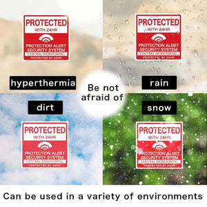 Planet Gates Protected 4pcs/set Home Security Alarm Window Stickers For Windows & Doors Warning Window Decal For Living Room Office Home Decor