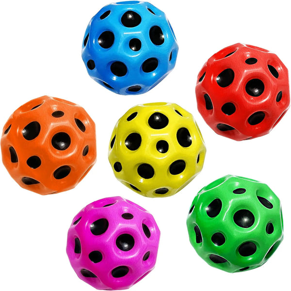 Planet Gates PU Foam Solid Porous Bouncing Space Ball Super High Pop Bouncing Ball to Improve Hand-Eye Coordination Children Toy Jumping Ball