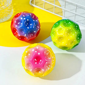 Planet Gates PU Foam Solid Porous Bouncing Space Ball Super High Pop Bouncing Ball to Improve Hand-Eye Coordination Children Toy Jumping Ball