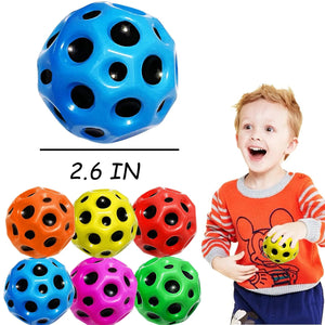 Planet Gates PU Foam Solid Porous Bouncing Space Ball Super High Pop Bouncing Ball to Improve Hand-Eye Coordination Children Toy Jumping Ball