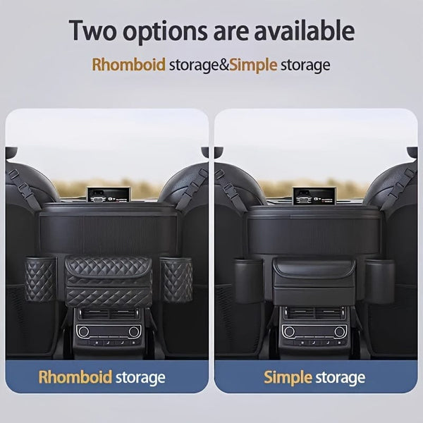 Planet Gates PU Leather Car Central Control Storage Hanging Bag, Multifunctional Storage Bag Between Car Seats, Universal