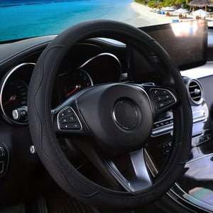 Planet Gates PU Leather Three-dimensional Pressure Hole Without Inner Ring Car Steering Wheel Cover Suitable For 37-38CM Car Accessories For All Seasons