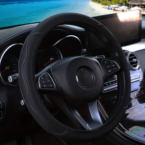 Planet Gates PU Leather Three-dimensional Pressure Hole Without Inner Ring Car Steering Wheel Cover Suitable For 37-38CM Car Accessories For All Seasons