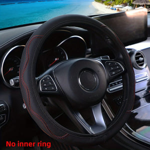 Planet Gates PU Leather Three-dimensional Pressure Hole Without Inner Ring Car Steering Wheel Cover Suitable For 37-38CM Car Accessories For All Seasons