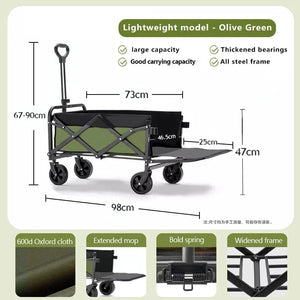 Planet Gates Pull Cart 5in-hot / CHINA Trolley Folding Cart With Wheels Foldable Camping Carts Outdoor Portable Shopping Push Cart Dolly Handcart Wagon Basket Cart