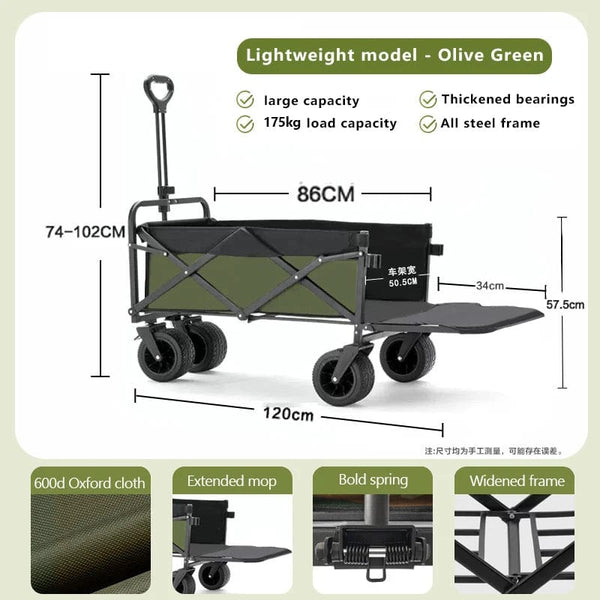 Planet Gates Pull Cart 8in / CHINA Trolley Folding Cart With Wheels Foldable Camping Carts Outdoor Portable Shopping Push Cart Dolly Handcart Wagon Basket Cart