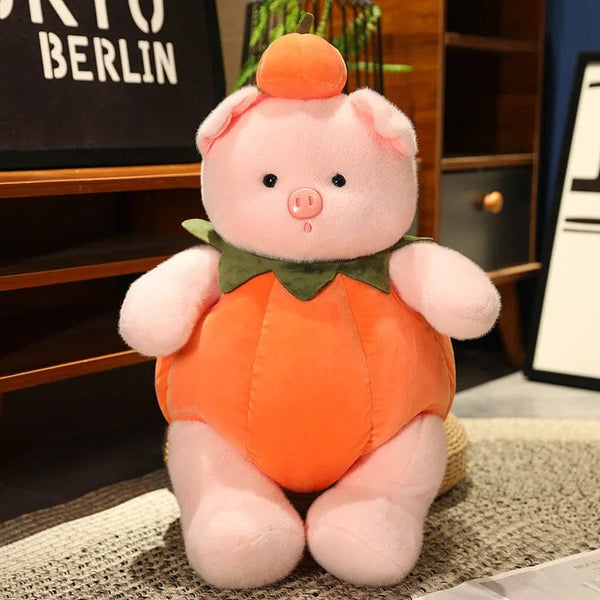 Planet Gates pumpkin pig mdm / about 25cm Cute Cartoon Holiday Plush Toy Pumpkin Bear Rabbit Pig Chick Doll Pillow Accompanies Decompression Toy Birthday Halloween Gift