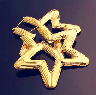 Planet Gates Punk Gold Sliver Color Bamboo Hoop Earrings For Women Geometric Big Round Circle Bamboo Earings Bijoux Hip Hop Party Jewelry