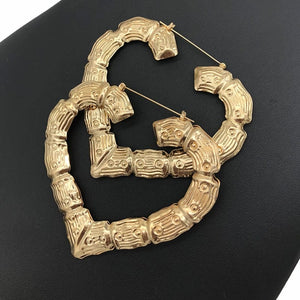 Planet Gates Punk Gold Sliver Color Bamboo Hoop Earrings For Women Geometric Big Round Circle Bamboo Earings Bijoux Hip Hop Party Jewelry