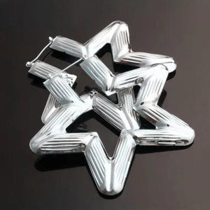 Planet Gates Punk Gold Sliver Color Bamboo Hoop Earrings For Women Geometric Big Round Circle Bamboo Earings Bijoux Hip Hop Party Jewelry