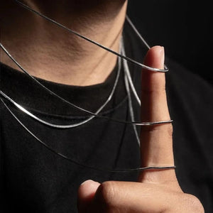 Planet Gates Punk Hip-hop 2MM Snake Link Chain 925 sterling silver Necklace for Men Women Silver Male Jewelry Gifts Cadenas Para Hombre