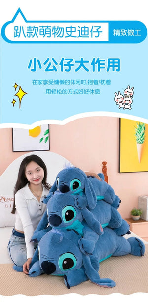Planet Gates Puppy Stitch Doll Blue Stitch Plush Long Pillow Toys Girl Sleeping Leg Clamping Plushies Doll Children's Birthday Pillow Gift