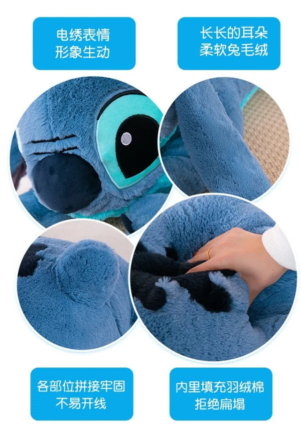 Planet Gates Puppy Stitch Doll Blue Stitch Plush Long Pillow Toys Girl Sleeping Leg Clamping Plushies Doll Children's Birthday Pillow Gift