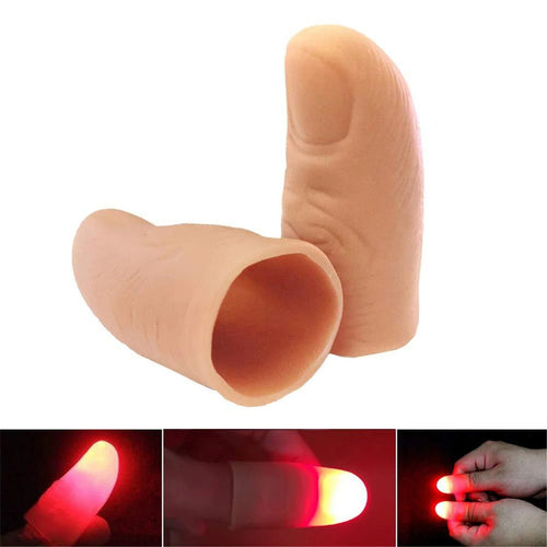 Planet Gates Pure color / CHINA 2PCS Magic Trick Fingers Thumbs with LED Battery Powered Magic Props Halloween Magic Trick Fingers Thumbs Party Toys for Child