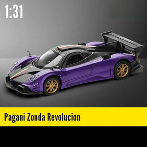 Planet Gates Purple 1 1/32 Pagani Huayra Roadster Zonda Dinastia Miniature Toy Car JKM Diecast Super Sport Model Sound & Light Collection Pull Back