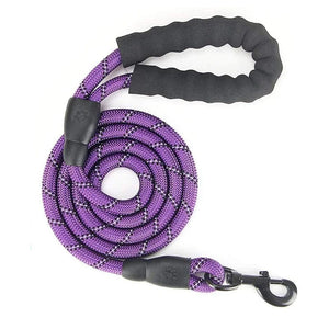 Planet Gates purple / 1.2cm x 200cm 1.5M/2M/3M Large Dog Rope Round 1.2CM Nylon Pet Leash Strengthen Reflective Rope Walking Dog Traction Collar Harness Dog Lead