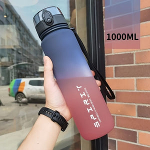 Planet Gates Purple / 1000ML 1pc 650ml/1000ml Large Plastic Portable Water Bottle, Leakproof Gradient Water Cup For Outdoor Fitness Sports Camping Travel