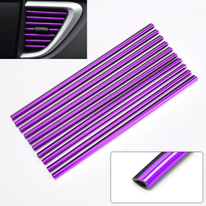 Planet Gates Purple - 10pcs 10pcs 20cm Car Air Conditioner Decoration Strip For Vent Outlet, U Shape Moulding Trim Strips, Styling Car Door Edge Corner Protector