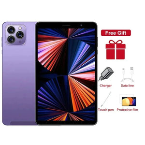 Planet Gates purple / 16GB 512GB 2025 Pad Tab 14 8 inch Android 12 16GB Ram 1TB Rom Dual SIM 10 Core Dimensity 9000 WPS GPS Bluetooth 10000mAh Original Tablet