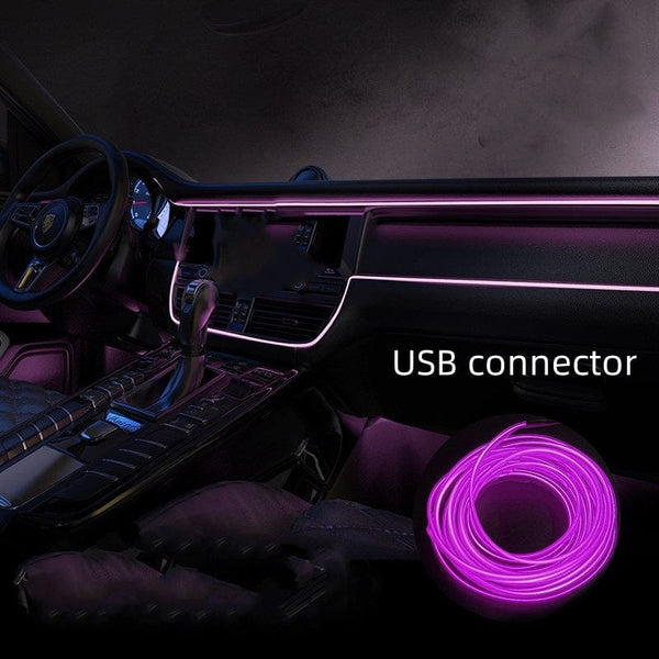 Planet Gates Purple / 1pc 1pc 300cm New Car Ambient Light Cold Light Cable Universal High Brightness LED Decoration USB Contactless EL Cold Light Cable For Emitting Light