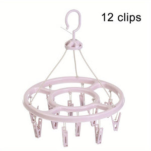 Planet Gates Purple 1pc 1pc12 Clip Round Drying Rack Plastic 360 Degree Windproof Hanging Socks Hanger Multifunctional Infant Toddler Clothes Storage Hanger Hook Underwear Rack Kids Clip Drying Rack For Wardrobe Finishing