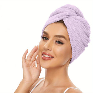 Planet Gates Purple 1pc Absorbent Household Hair Drying Towel For All Hairstyles, Quick-drying Hair Turban - Perfect For Mom Wife Girlfriend