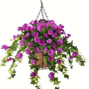 Planet Gates Purple 1pc Artificial Petunias Flower Hanging Plant - Perfect for Outdoor/Indoor Decor!
