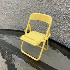 Planet Gates Purple 1pc Cute Mini Phone Holder, Chair Shape Desktop Mobile Phone Stand, Creative Portable Simple Folding Phone Stand, Desktop Decor