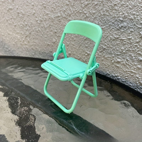 Planet Gates Purple 1pc Cute Mini Phone Holder, Chair Shape Desktop Mobile Phone Stand, Creative Portable Simple Folding Phone Stand, Desktop Decor