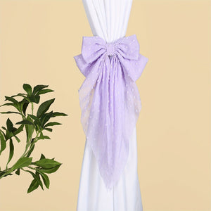 Planet Gates Purple 1pc Fabric Bow Decor Curtain Tieback, Metal Curtain Clip, Curtain Buckle For Home Decoration, Curtain Accessories